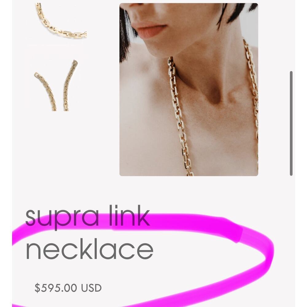 Eddie Borgo Supra Link Gold‎ Chain Necklace 12K Finish Heritage Luxe Statement - Picture 6 of 16